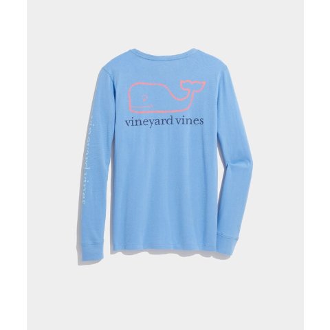 Vineyard VinesTri-Color Vintage Whale Long-Sleeve Pocket Tee