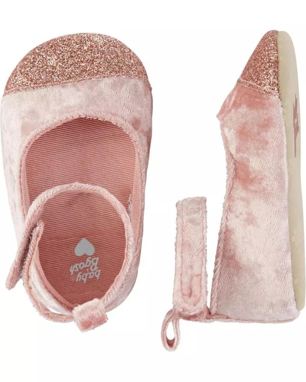 OshKosh Sparkle Velvet Flat Baby Shoes