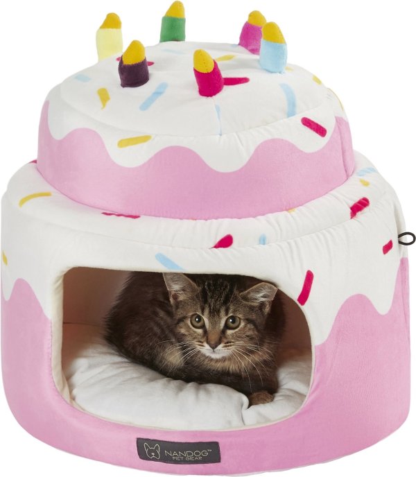 Nandog Cake Hut Small Dog & Cat Bed, Pink - Chewy.com