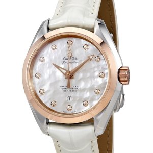 OMEGA Mother of Pearl Diamond Dial Automatic Ladies Watch