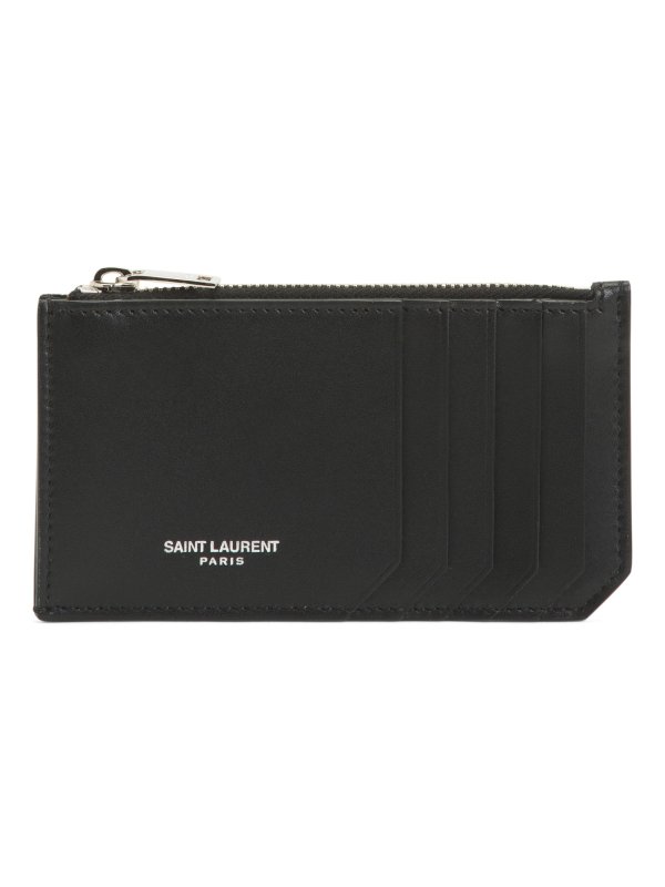Made In Italy Smooth Leather Zippered Card Holder