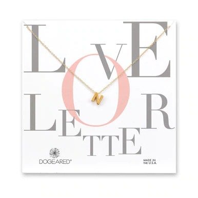 love letter n necklace, gold dipped