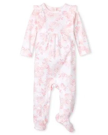 Baby Girls Long Sleeve Rose Print Coverall | The Children's Place - PINK ROSE