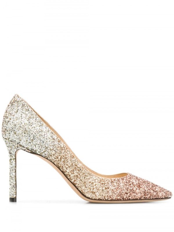 Romy Glittered Leather Pumps