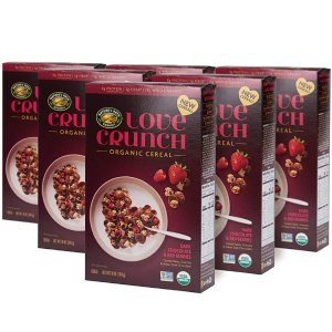 Love Crunch 黑巧克力+红莓口味有机麦片 10oz 6盒装