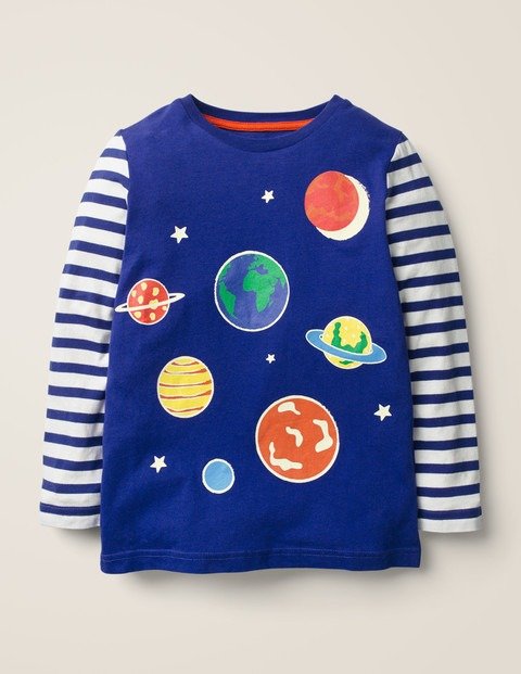 Glow-In-The-Dark Space T-Shirt - Howlin Blue Planets | Boden US