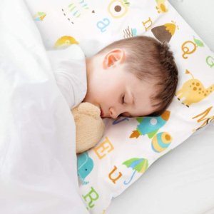 Babebay 2-5岁幼儿有机棉枕头2个，带枕套