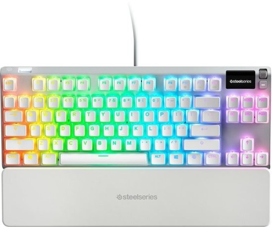 - Apex 7 Ghost TKL Wired Mechanical Red Linear Gaming Keyboard with RGB Backlighting - White