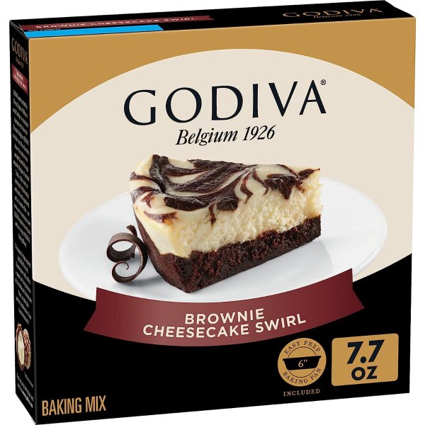Godiva Chocolatier Brownie Cheesecake Swirl Cake Mix, 7.7 oz box