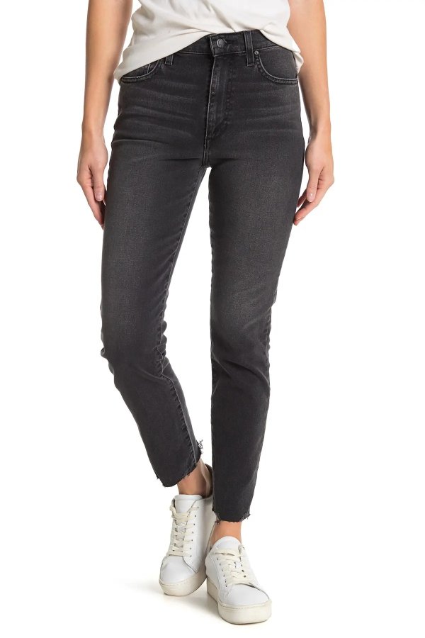 High Rise Straight Leg Ankle Jeans