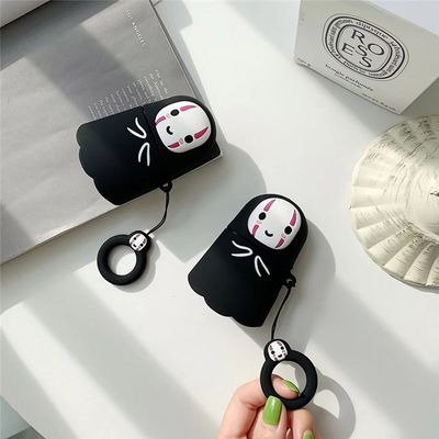Totoro Cases for AirPods 1/2 Protective Silicone Case Dustproof Waterproof No Face Man Cartoon Protective Case for Apple AirPods No Face Man 01