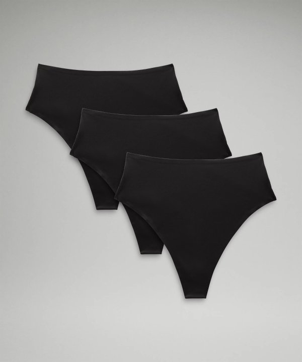 Wundermost Ultra-Soft Nulu High-Waist Thong Underwear 3 Pack