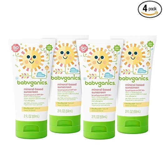 Mineral-Based Baby Sunscreen Lotion, SPF 50, 2oz Tube (Pack of 4)