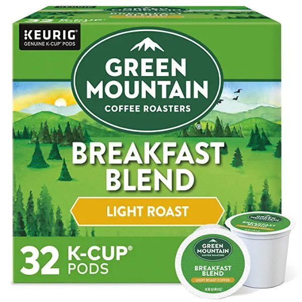 Roasters Breakfast Blend, Single-Serve Keurig K-Cup Pods, Light Roast Coffee Pods, 32 Count
