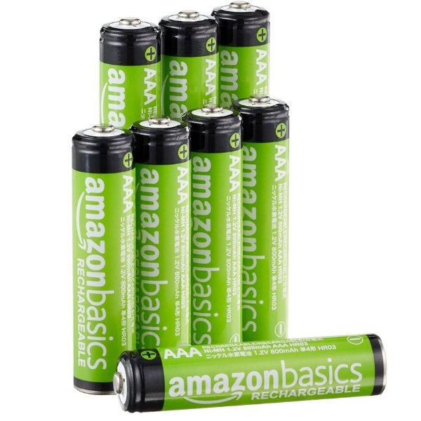 8-Pack AAA Rechargeable Batteries, 800 mAh, Pre-charged