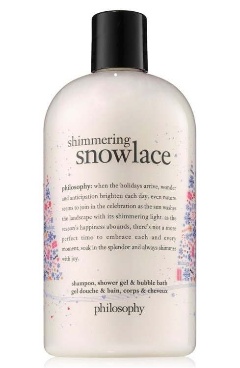 shimmering snowlace shampoo, shower gel & bubble bath