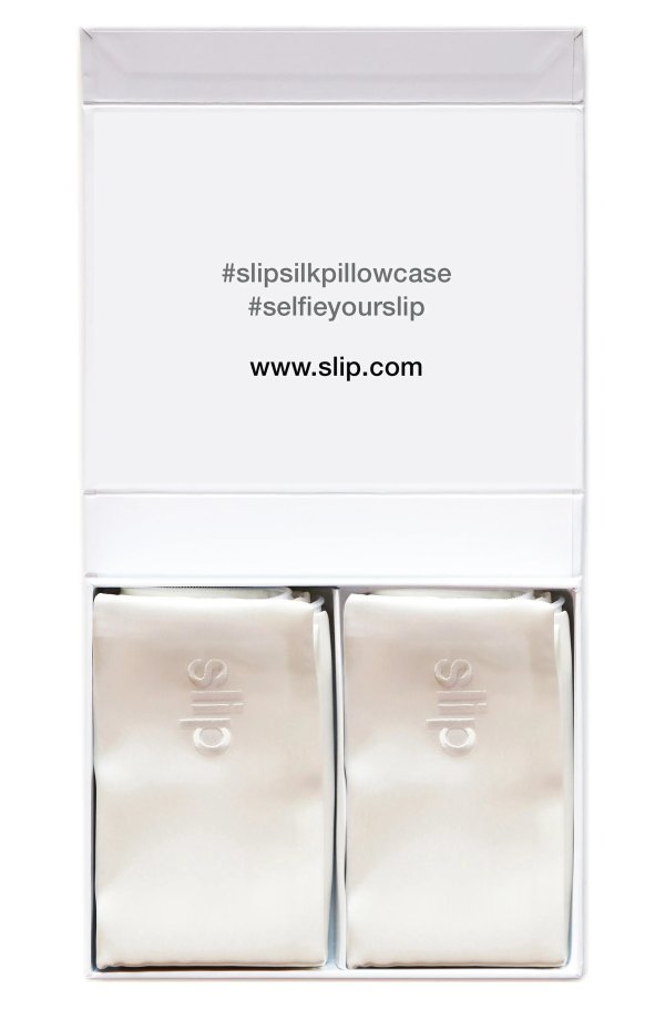Pure Silk White King Pillowcase Set $220 Value