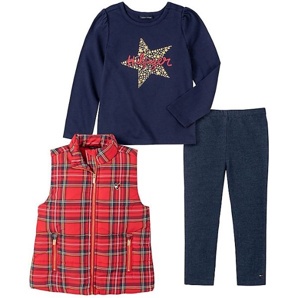 ® 3-Piece Star Vest, Shirt, and Legging Set in Red/Navy | buybuy BABY