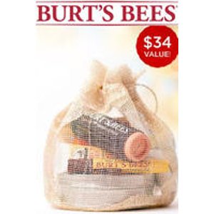 Burt's Bees现在任意购物满$30，即可获赠价值$34的滋润套装一份