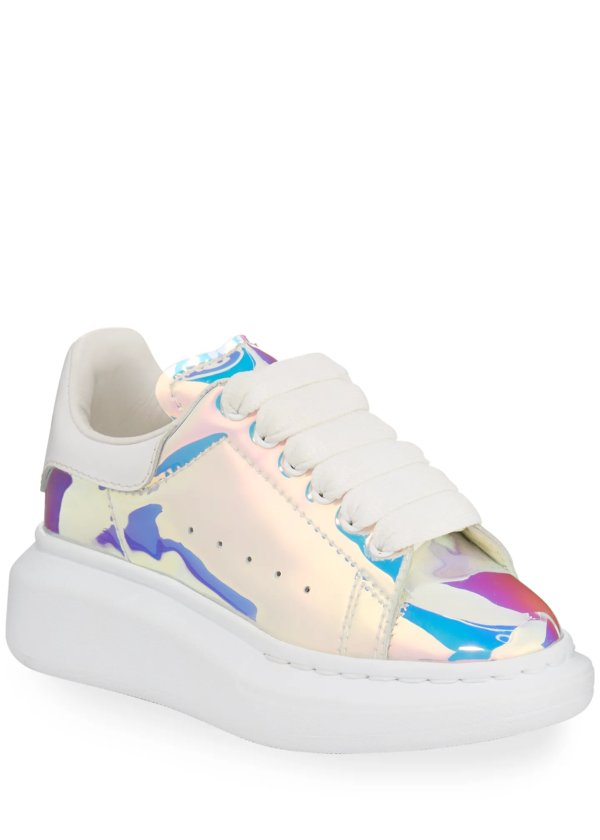 Lace-Up Holographic Sneakers, Toddler/Kids