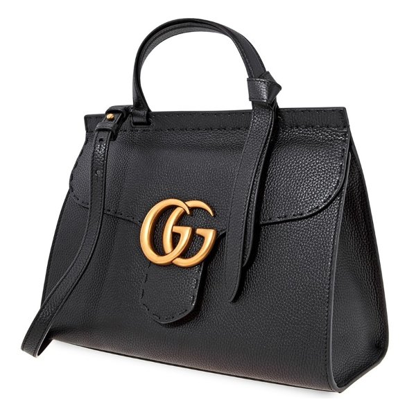 Ladies Top Handle bag Gg Marmont Black Gu Mmnt Small Th W/Stp Glogo