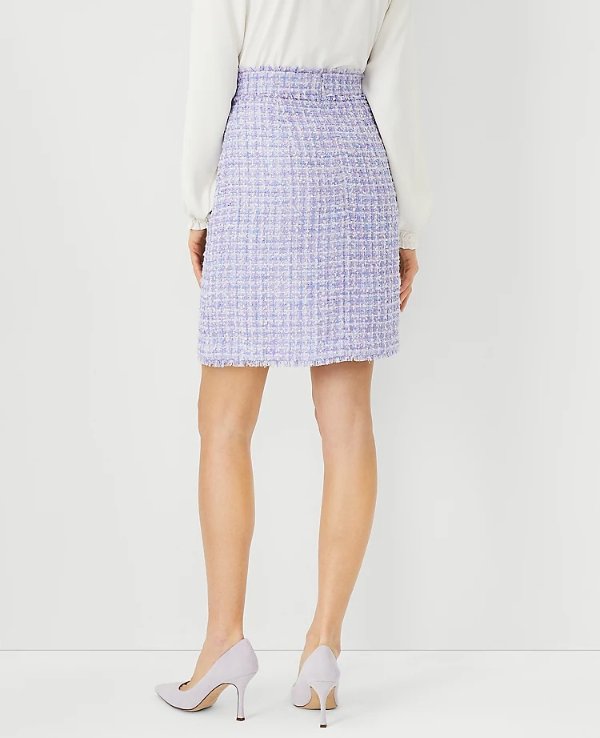 Fringe Tweed A-Line Skirt | Ann Taylor