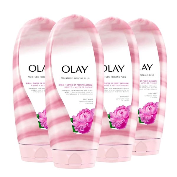 Olay Moisture Ribbons Body Wash (Pack of 4)