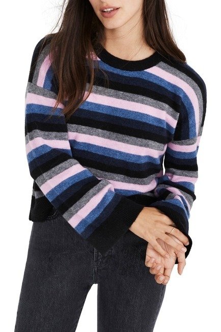 Stripe Cardiff Crew Neck Sweater (Regular & Plus Size)