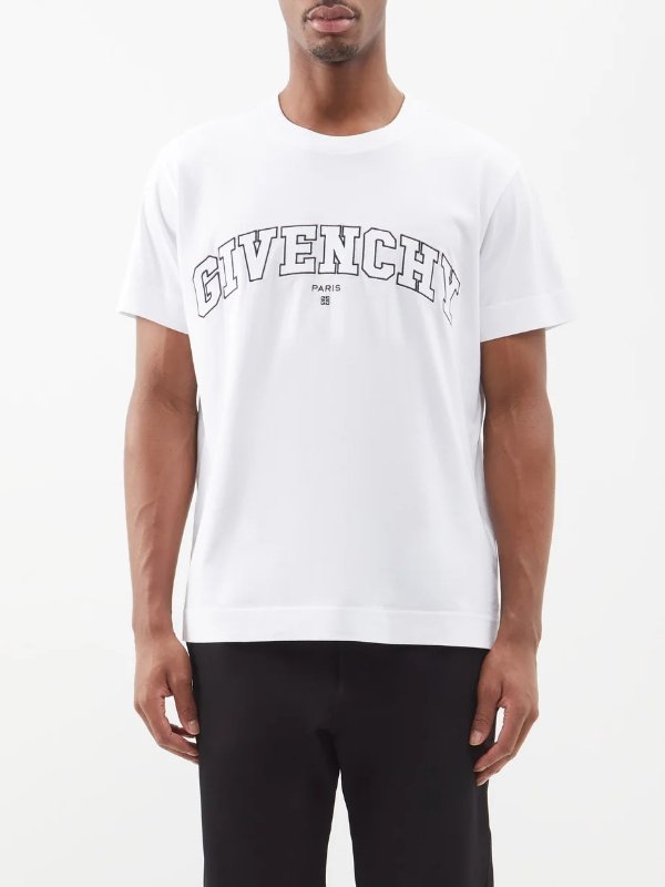 Varsity logo-embroidered cotton T-shirt | Givenchy