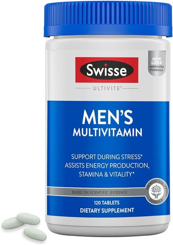 Men's Ultivite Tablets, Men's Daily Multivitamin, 120 Tablets, Premium Formula of Vitamins, Minerals, Antioxidants and Herbs for Men's Health, for Men 18 and Older*