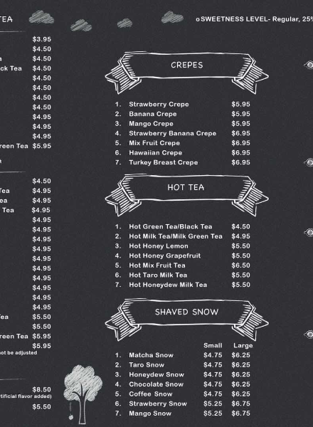 CAFFé:iN - 旧金山湾区 - Union City - 菜单