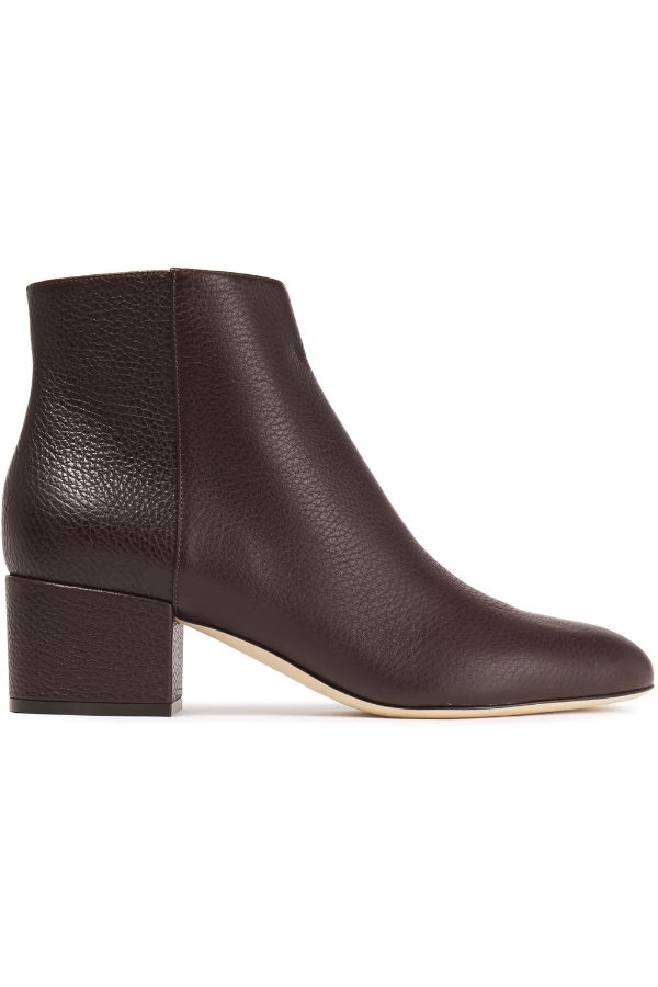 Pebbled-leather ankle boots
