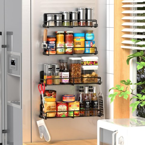 Goovilla  Magnetic Spice Rack for Refrigerator Organizer 4 Pack