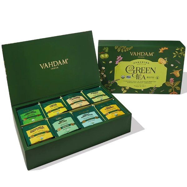 Green Tea Assortment, Gift Set | 8 Variants, 80 Tea Bags