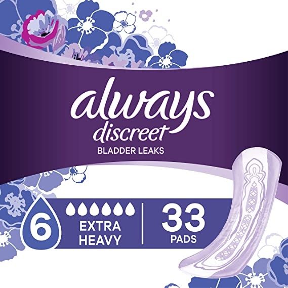 Extra Heavy Incontinence Pads, Up to 100% Leak-Free Protection, 33 Count