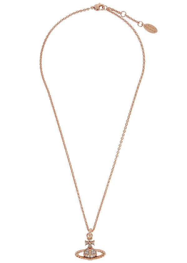 Mayfair Bas Relief rose gold-tone orb necklace