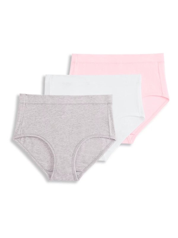 Essentials Girls Cotton Stretch Brief Underwear, 3-Pack, Sizes 6-16
