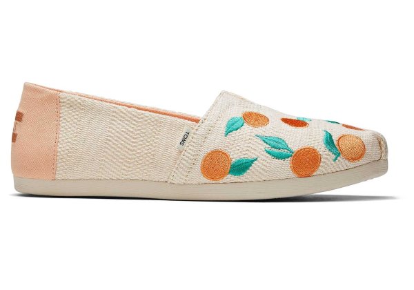 Embroidered Oranges Woven Womens Alpargata Slip On Shoe | TOMS