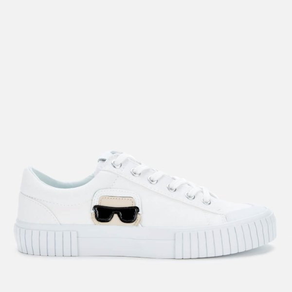 Women's Kampus II Canvas Low Top Trainers - White