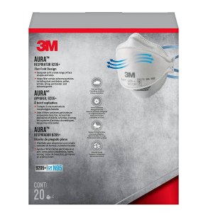 3M Aura Particulate Respirator 9205+ N95, 20/Pack