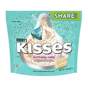 HERSHEY'S KISSES Birthday Cake Flavored Creme with Sprinkles Candy 10 oz