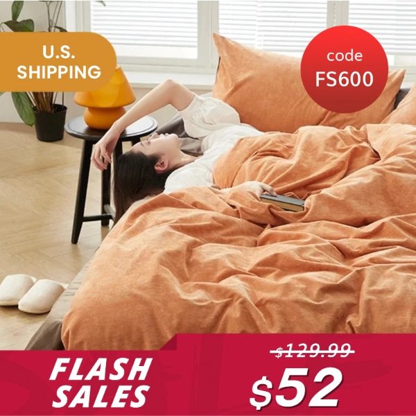 【Flash Sale】Soft and Warm 3D Striped Velvet four-piece Bedding Set (Use Code: FS600 from $52)