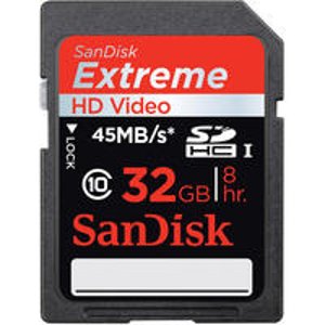 SanDisk Extreme Class 10 (45MB/s) SDHC or microSDHC Memory Cards