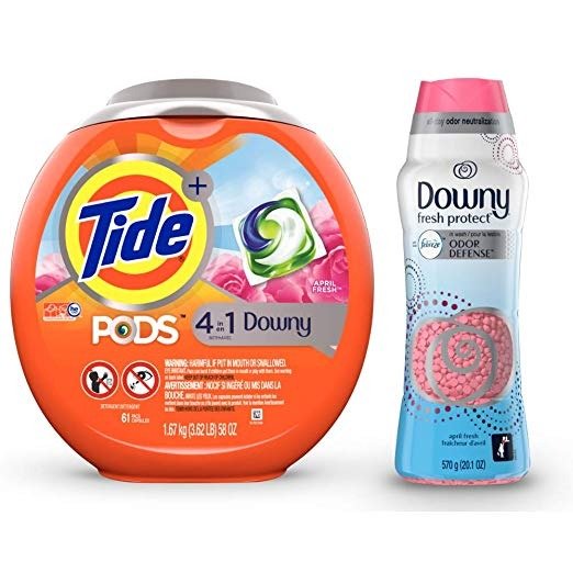 Fresh Protect April Fresh with Febreze Odor Defense in-Wash Scent Beads, 20.1 Ounce with Turbo Laundry Detergent Pacs, April Fresh Scent