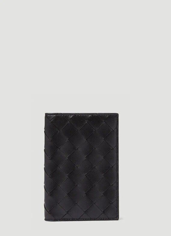 Intrecciato Bi-Fold Wallet in Black