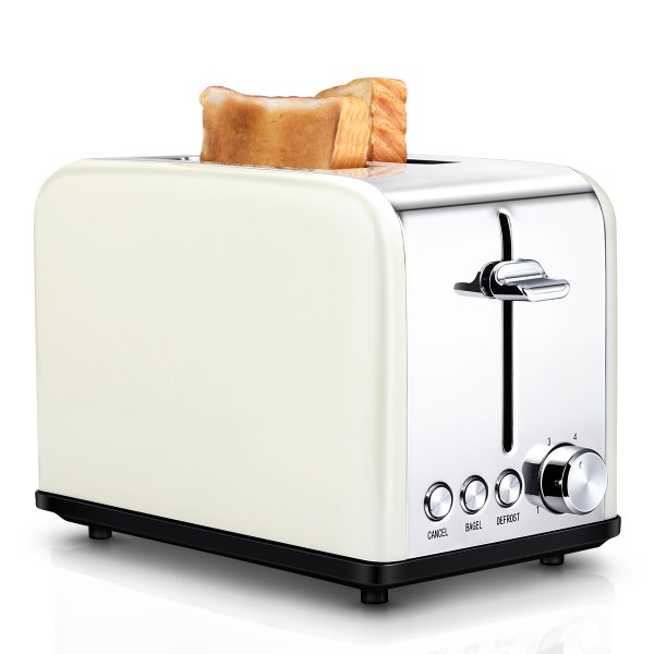 2 Slice Retro Toaster - Cream | ToBox