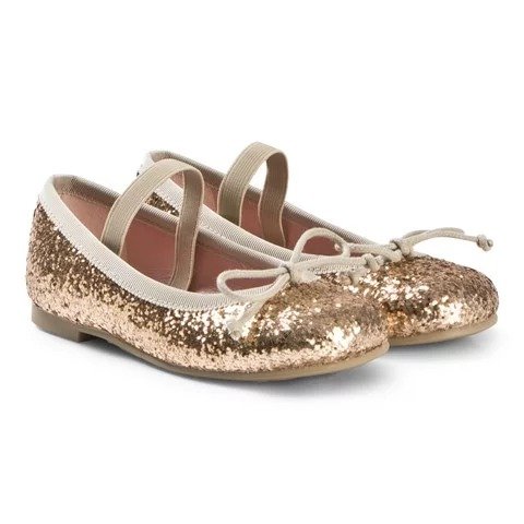 Gold Glitter Ballerinas | AlexandAlexa