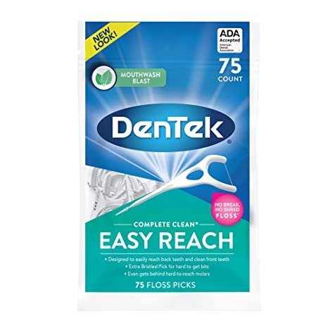 Complete Clean Easy Reach Floss Picks, No Break & No Shred Floss, 75 Count