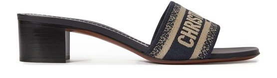 Dway mule in embroidered cotton