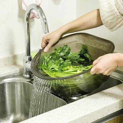 Vegetable Washer Tub with side Colander and Strainer